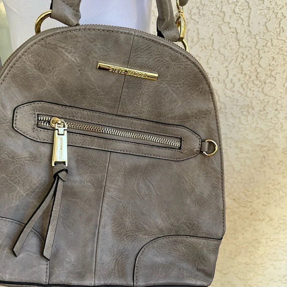 Steve Madden Taupe Backpack with Gold Accents BRAND NEW